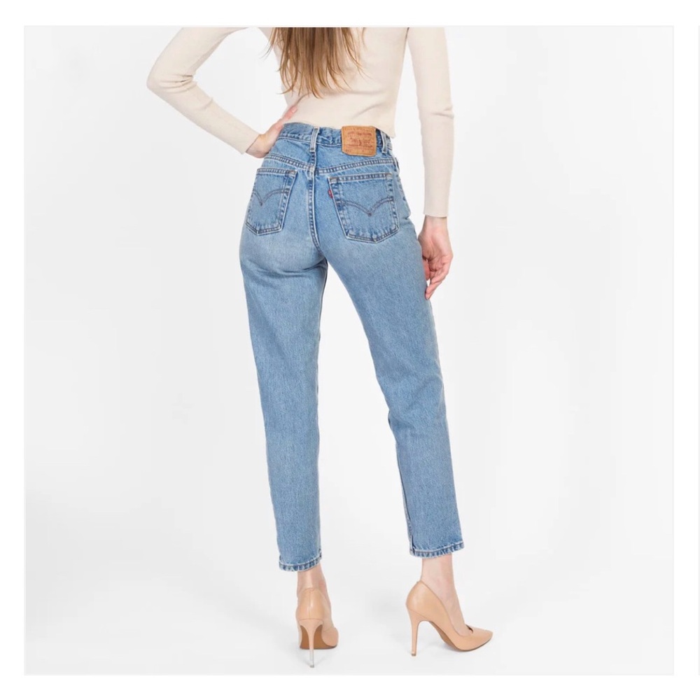Vintage 90s women's Levi's 512 Slim Fit Tapered Leg Jeans Medium Wash Denim - Picture 2 of 9